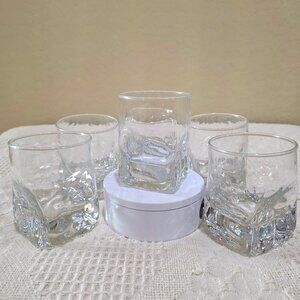 MCM Double Old Fashioned DUROBOR Quartz Tumbler Glass Lowball Whiskey x 6